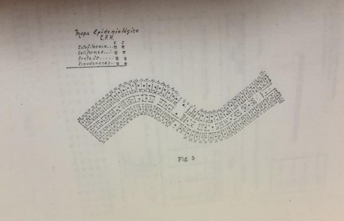 A vintage epidemiological map labeled "Mapa Epidemiológico C.P.H." from the 1960s